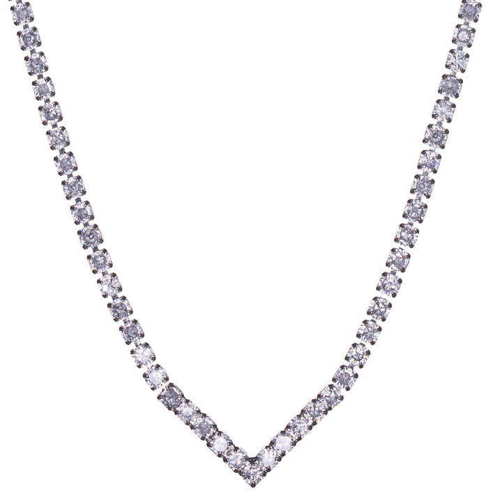 V-shaped zirconia necklace