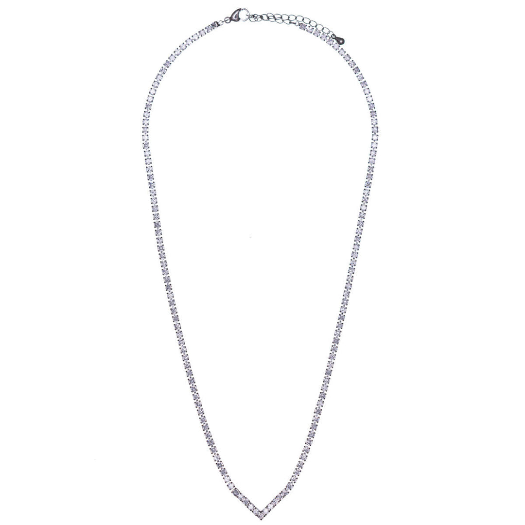 V-shaped zirconia necklace