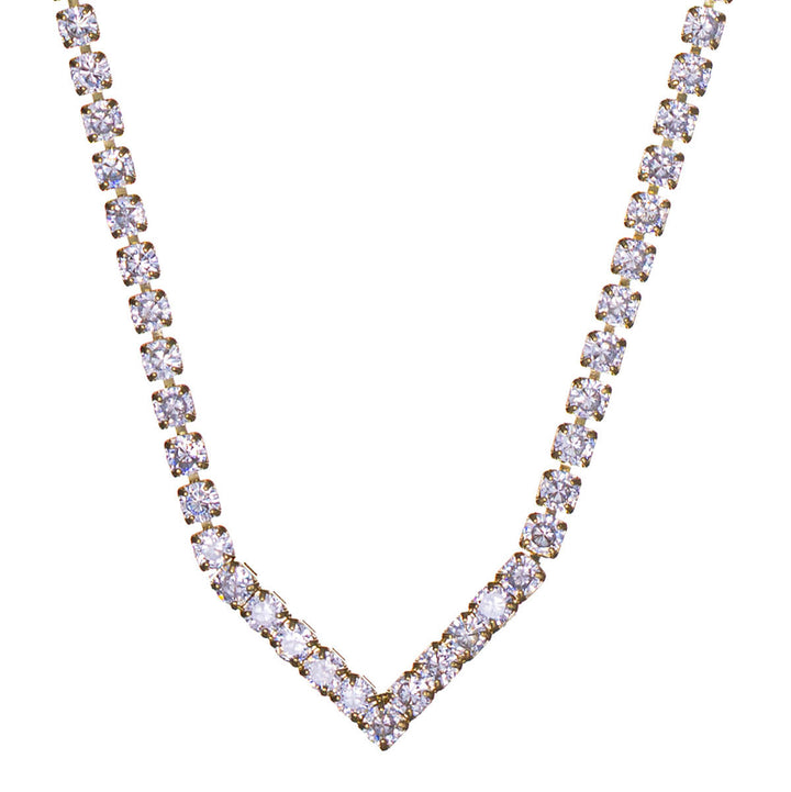 V-shaped zirconia necklace