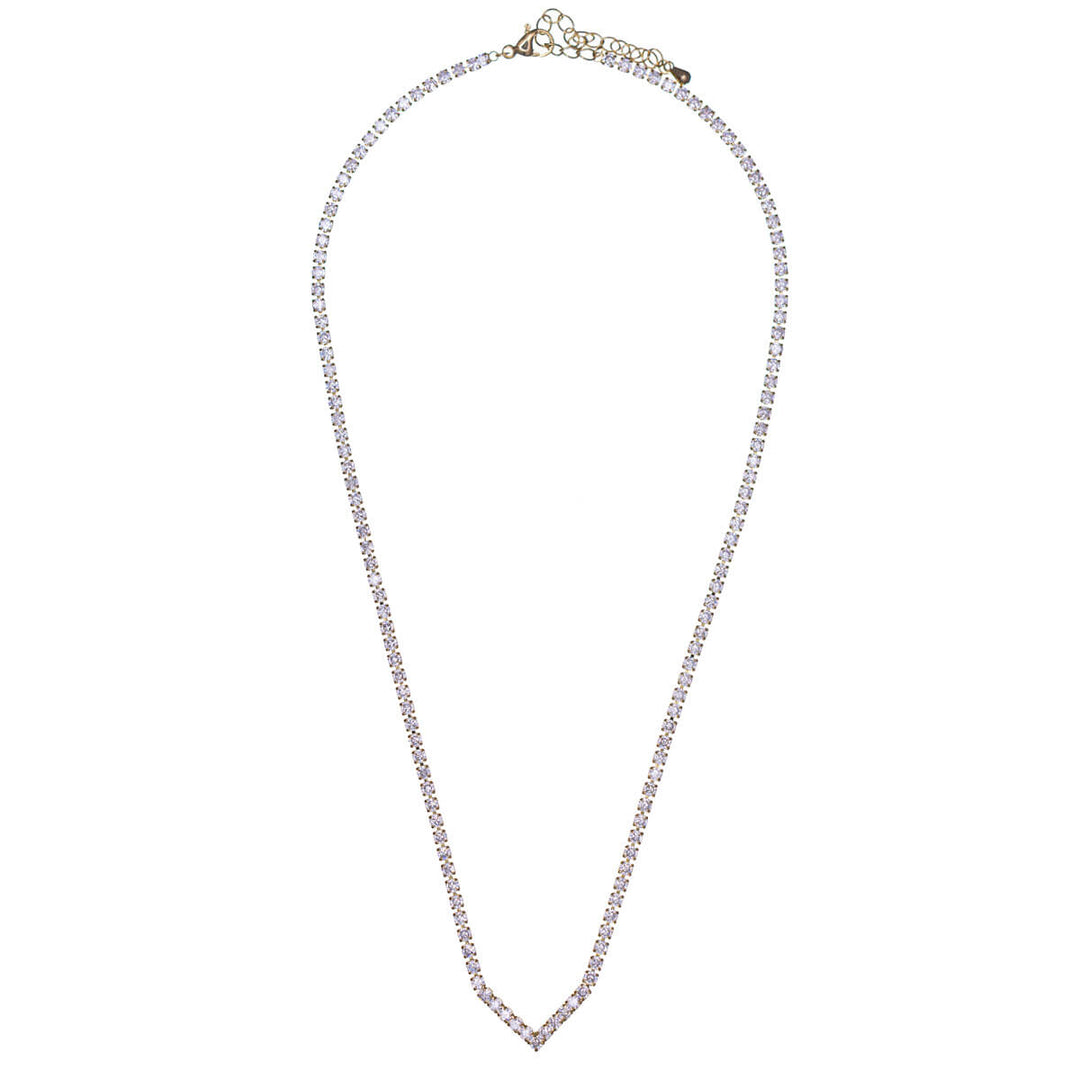 V-shaped zirconia necklace