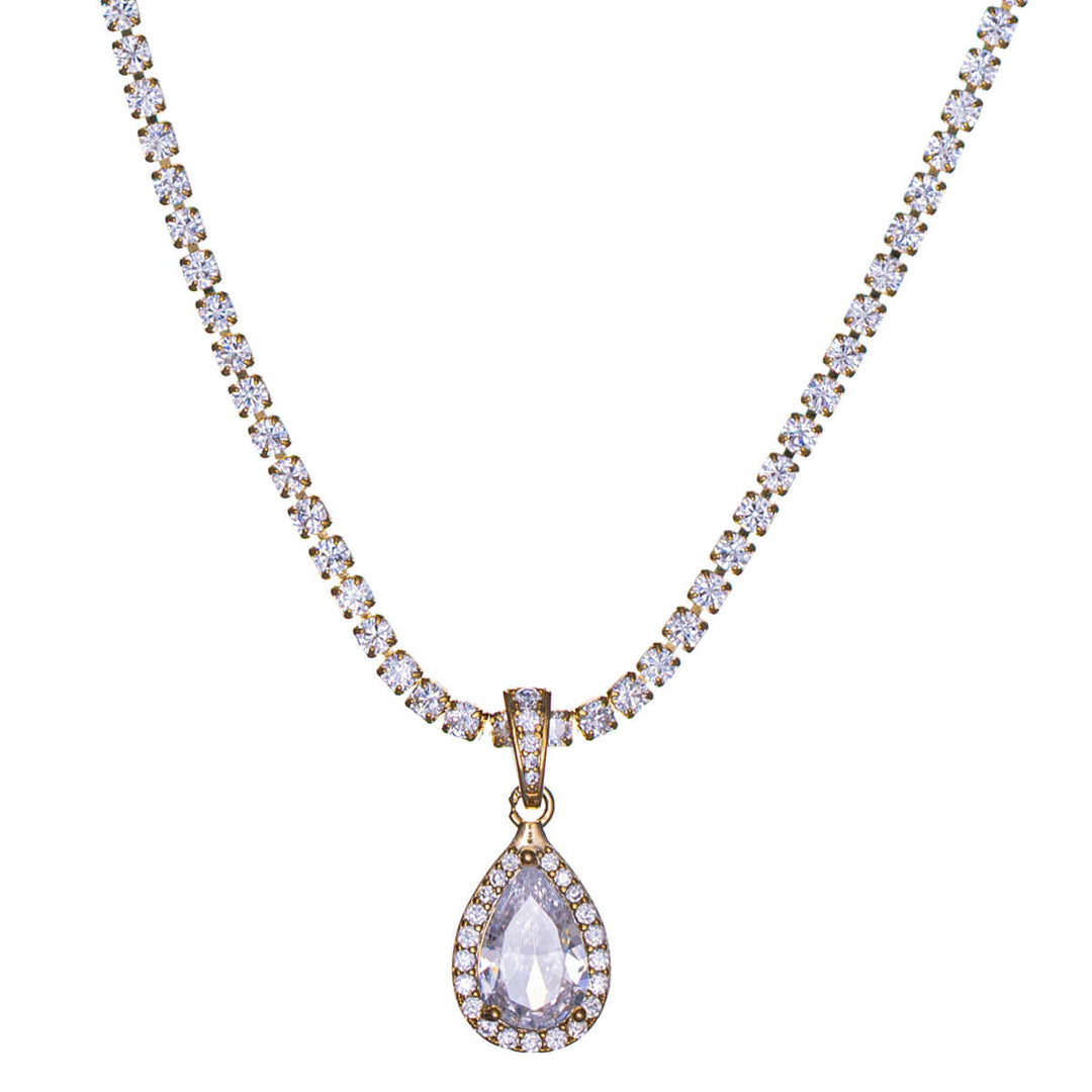 Teardrop zirconia necklace
