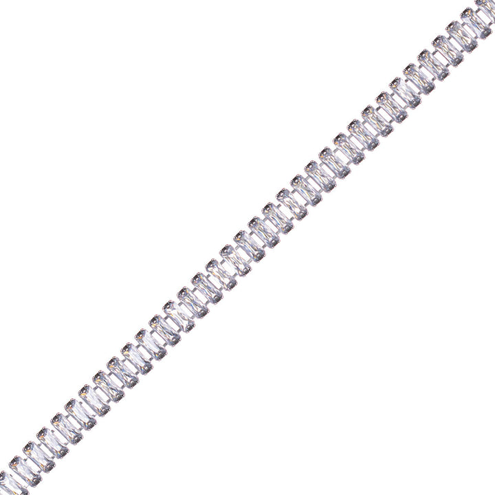 Wide baguette zirconia necklace