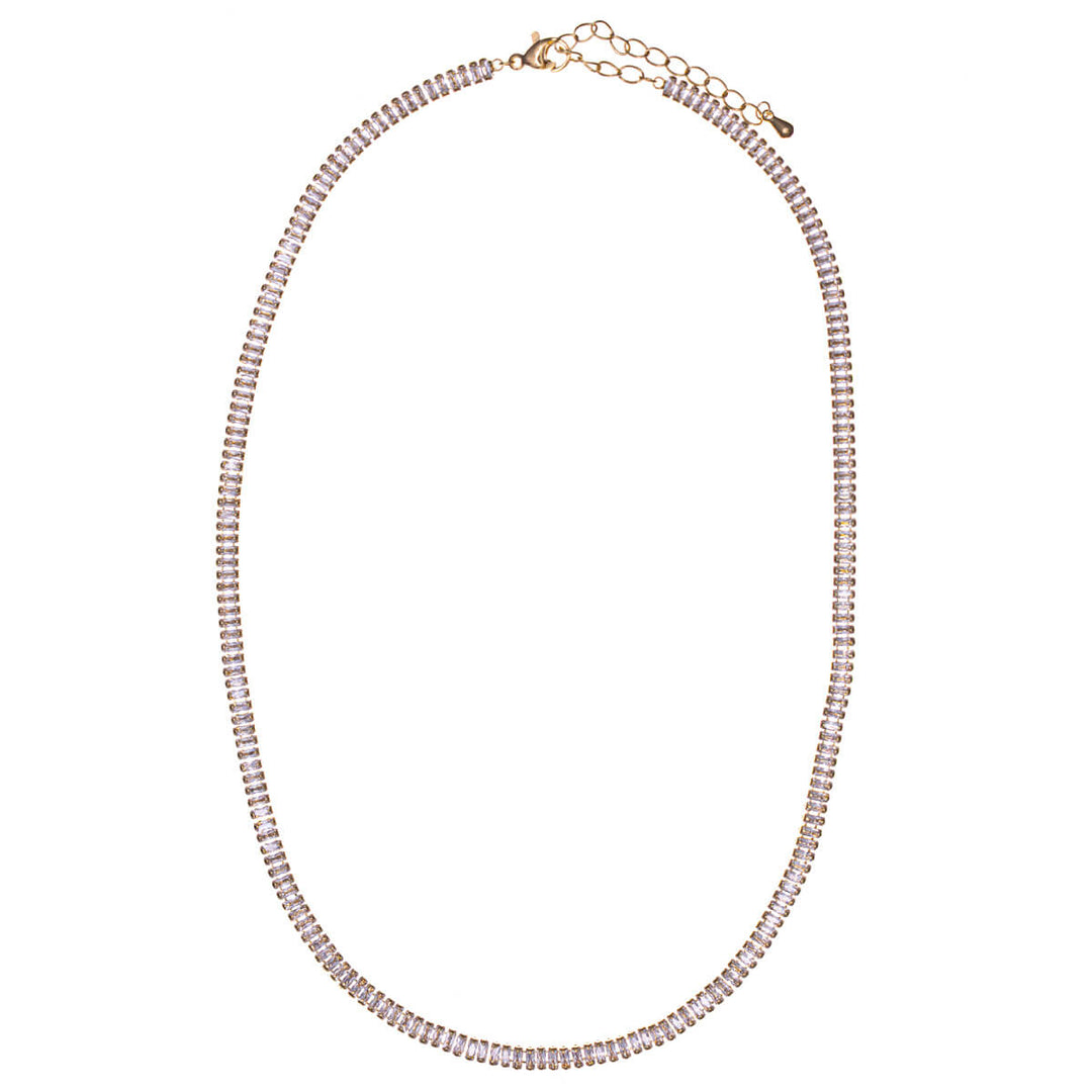 Delicate baguette zirconia necklace