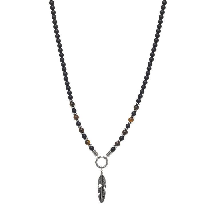 Men's necklace with clasp – stone & steel (316L)