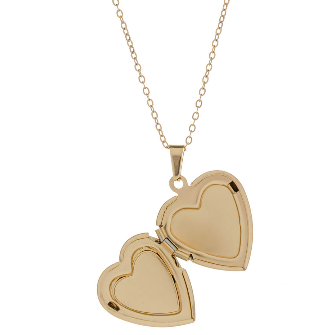 Patterned heart medallion pendant necklace - surgical steel (316L)