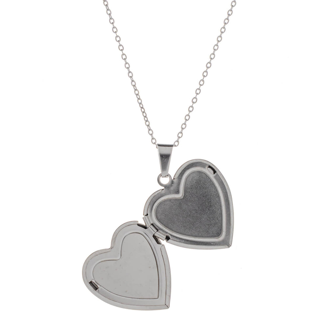 Heart medallion pendant necklace - surgical steel (316L)