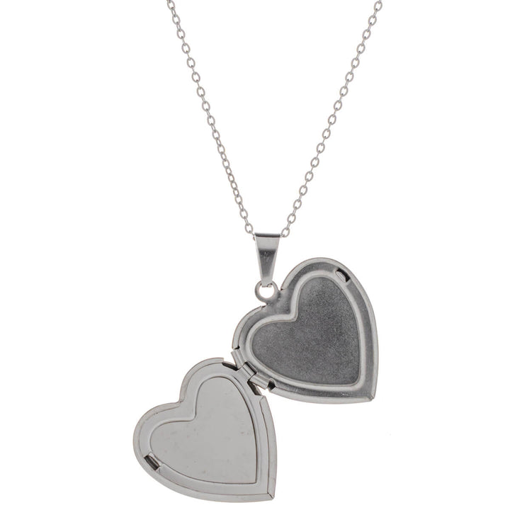 Heart medallion pendant necklace - surgical steel (316L)