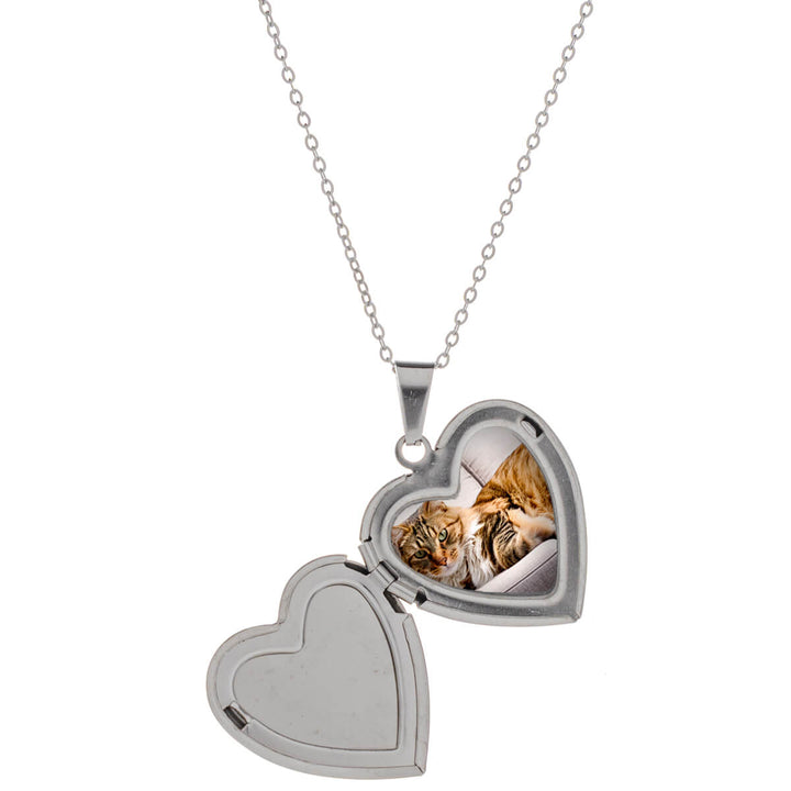 Heart medallion pendant necklace - surgical steel (316L)
