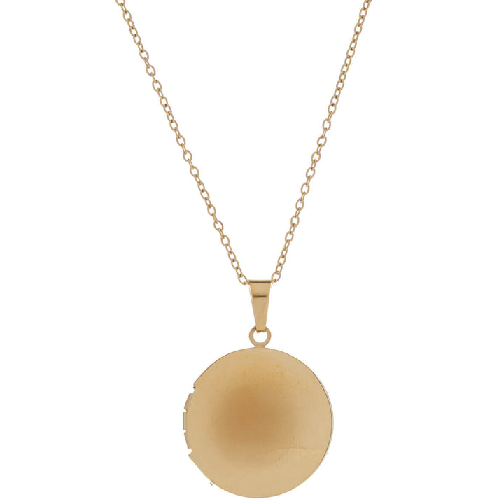 Flat round medallion pendant necklace - surgical steel (316L)