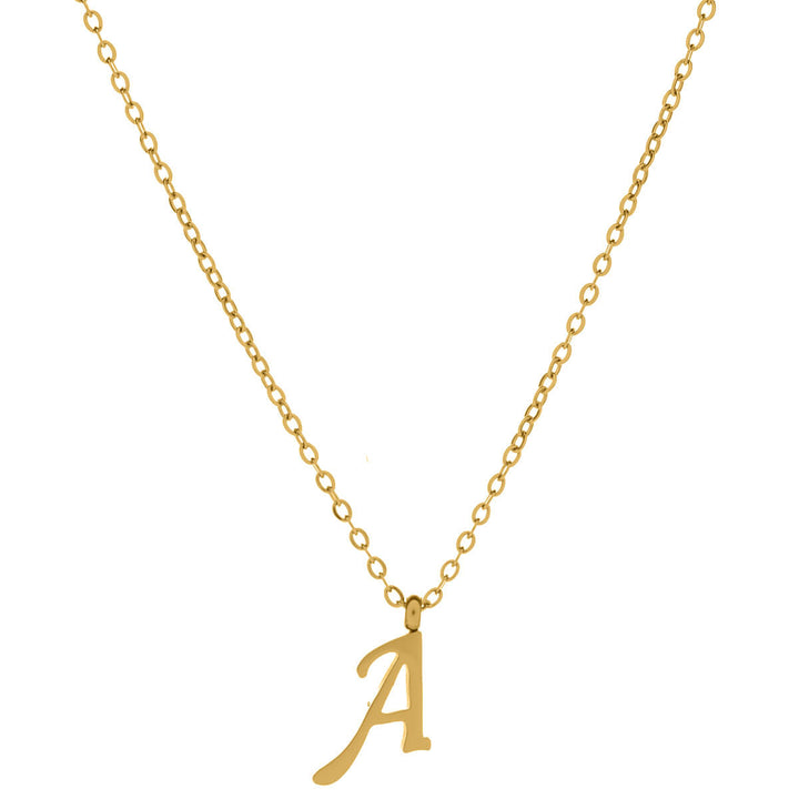Gold letter necklace calligraphy letter – 18k surgical steel (316L)