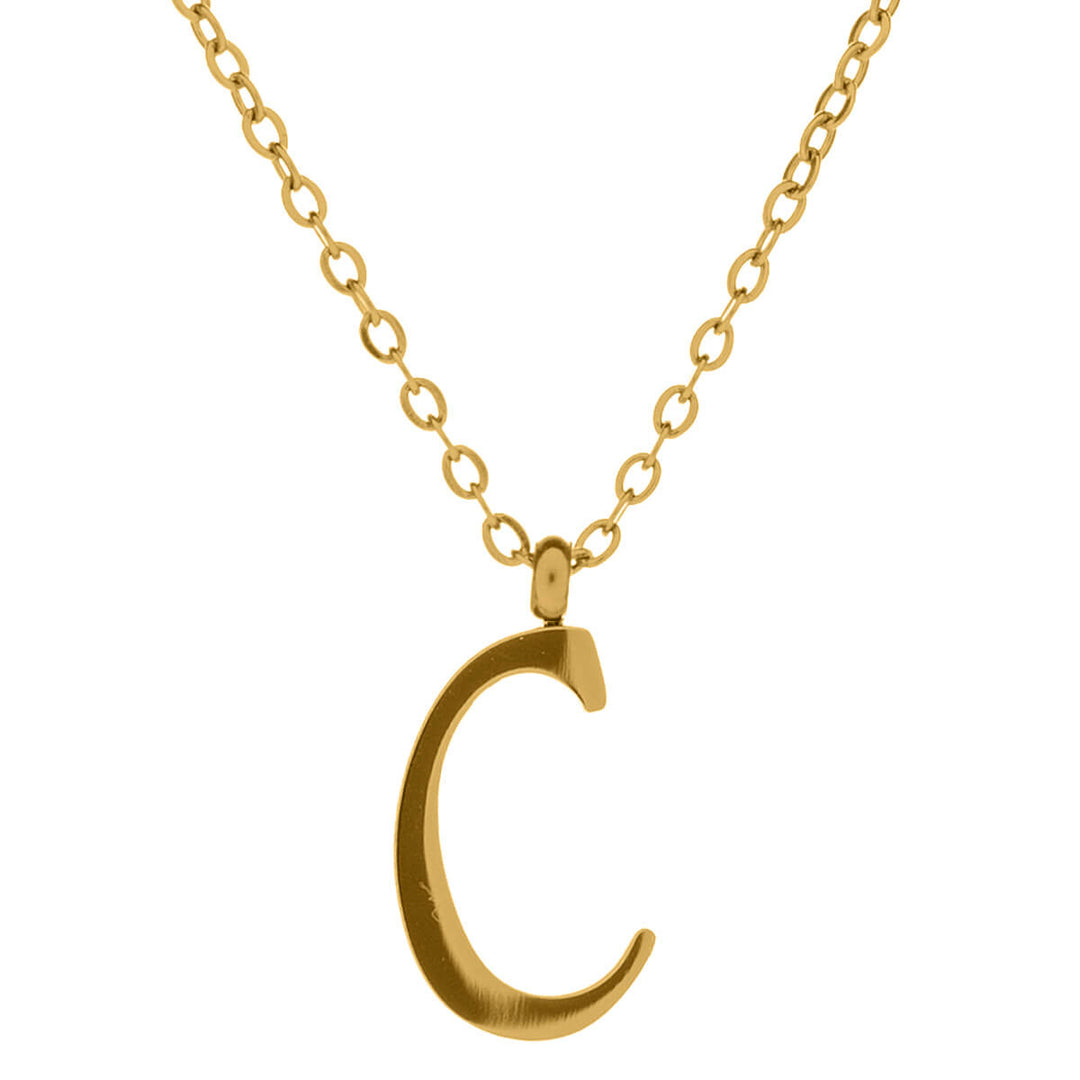 Gold letter necklace calligraphy letter – 18k surgical steel (316L)