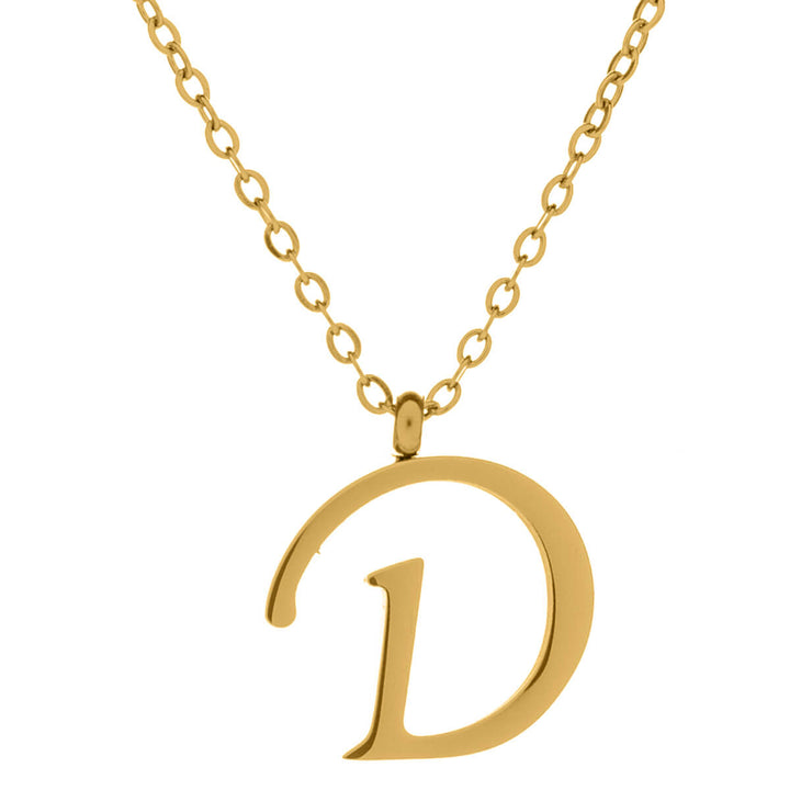 Gold letter necklace calligraphy letter – 18k surgical steel (316L)
