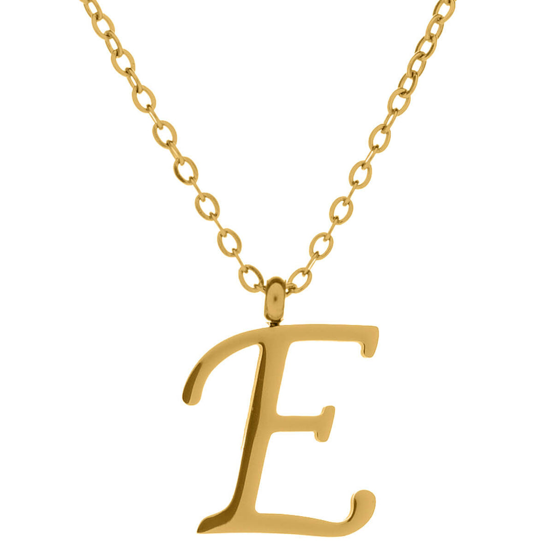 Gold letter necklace calligraphy letter – 18k surgical steel (316L)