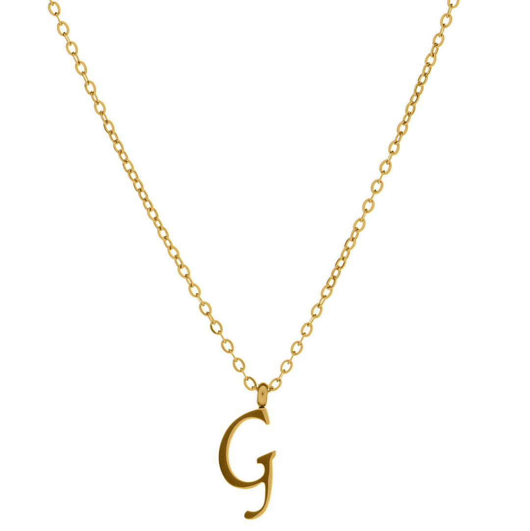 Gold letter necklace calligraphy letter – 18k surgical steel (316L)