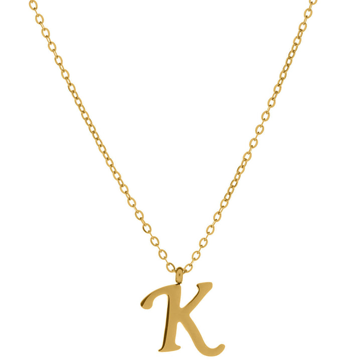 Gold letter necklace calligraphy letter – 18k surgical steel (316L)