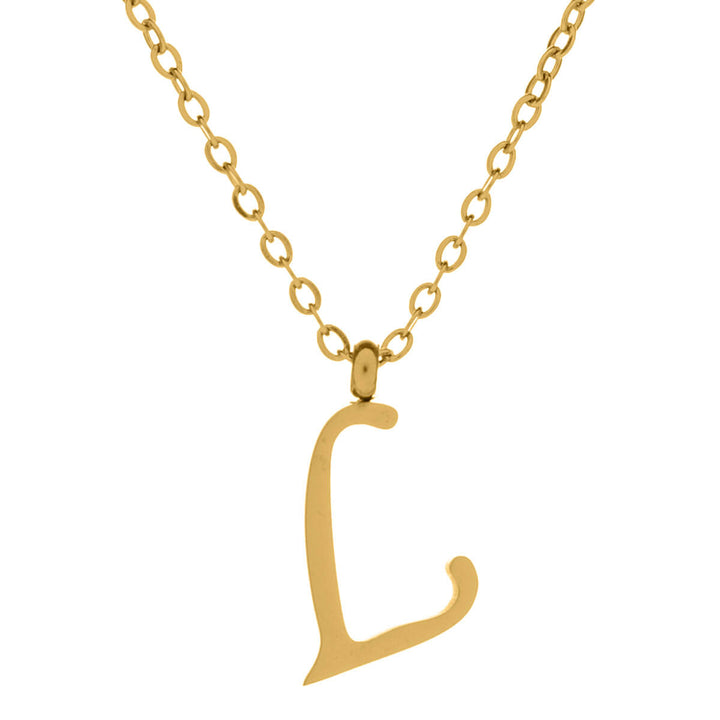 Gold letter necklace calligraphy letter – 18k surgical steel (316L)