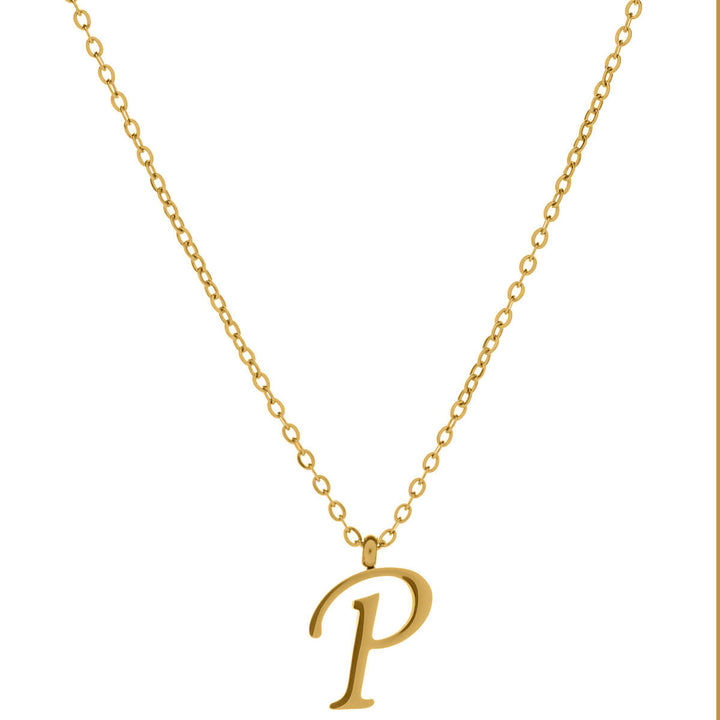 Gold letter necklace calligraphy letter – 18k surgical steel (316L)