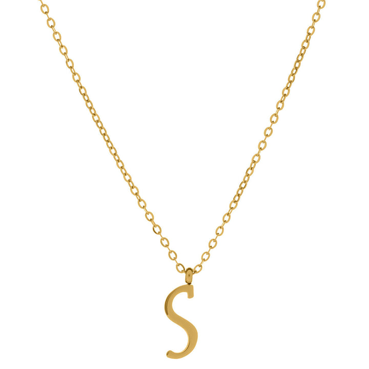 Gold letter necklace calligraphy letter – 18k surgical steel (316L)