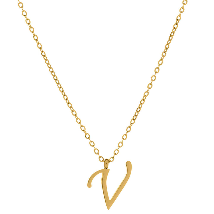 Gold letter necklace calligraphy letter – 18k surgical steel (316L)