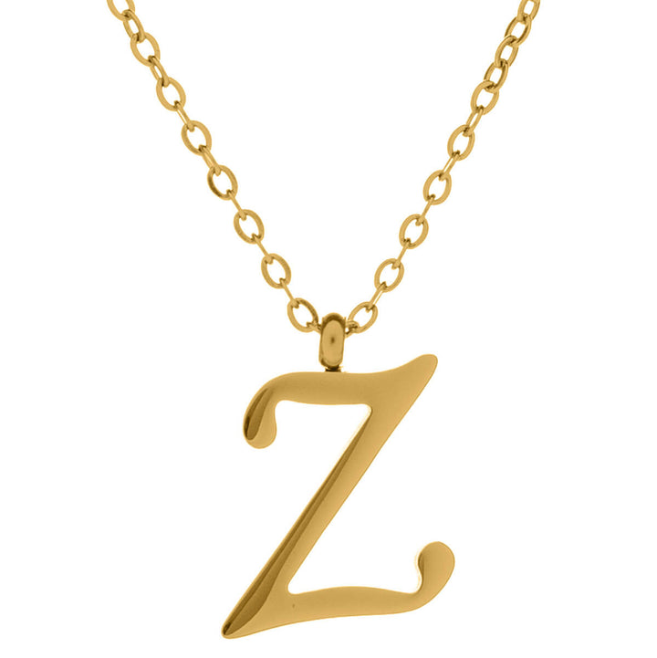Gold letter necklace calligraphy letter – 18k surgical steel (316L)