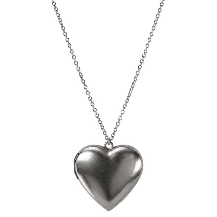 Steel Heart Medallion Pendant Necklace (316L Stainless Steel)