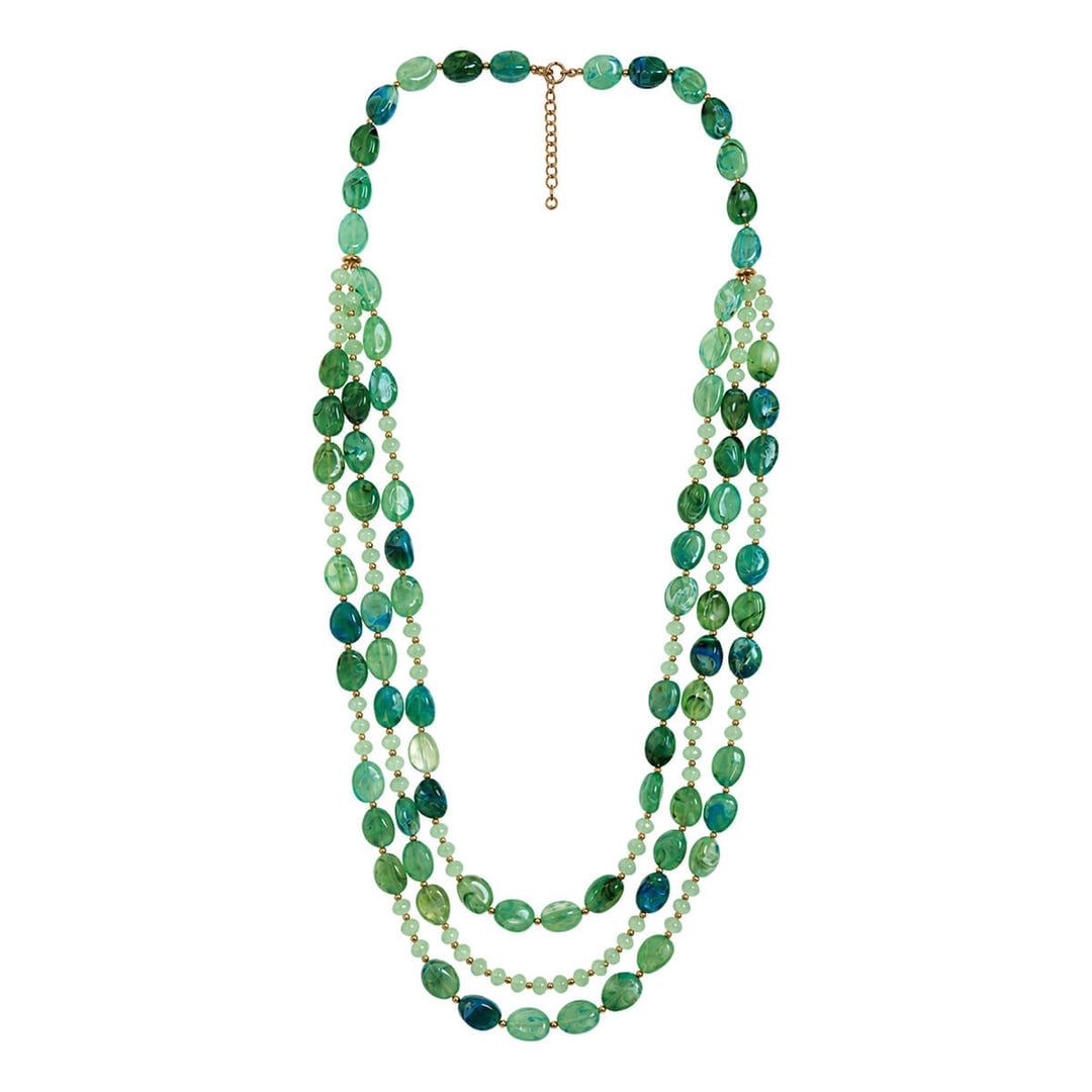 Long green necklaces