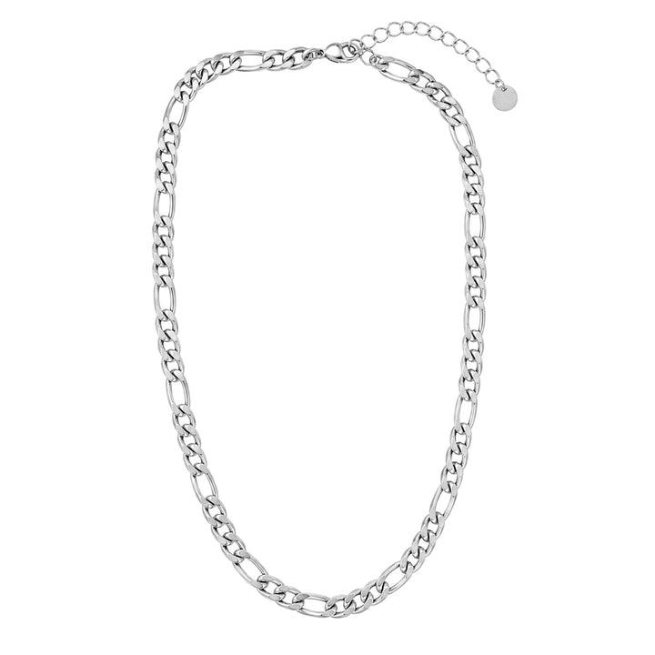 Short Steel Figaro Necklace, 40 cm + 5 cm (316L Steel)