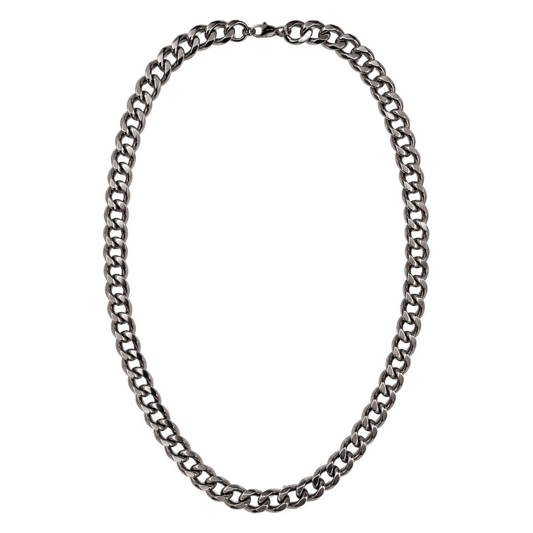 Men's Steel Curb Chain Necklace, 1.1 cm, 55 cm (316L Steel)