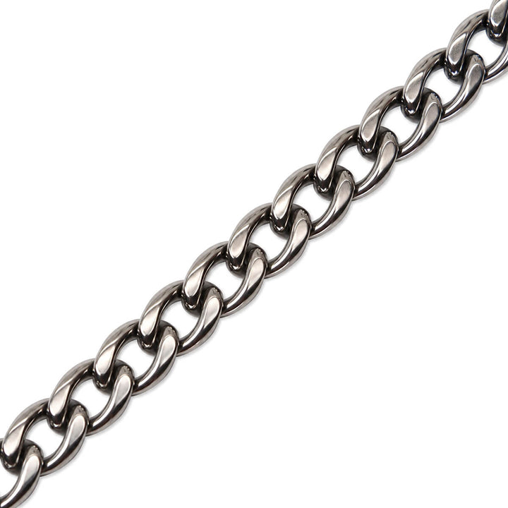 Litteä panssariketju teräksinen kaulaketju 1cm 55cm (Teräs 316L)