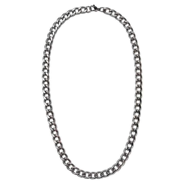 Litteä panssariketju teräksinen kaulaketju 1cm 55cm (Teräs 316L)