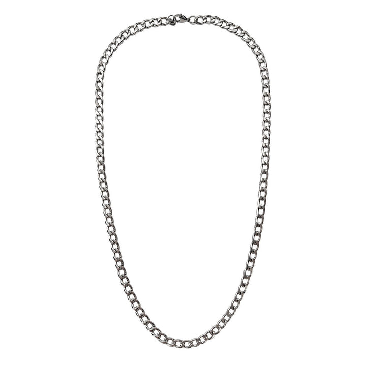 Litteä panssariketju teräksinen kaulaketju 6mm 55cm (Teräs 316L)