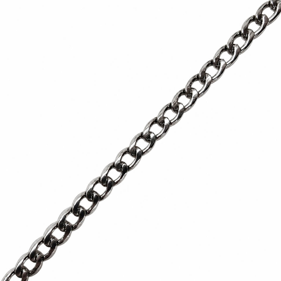 Litteä panssariketju teräksinen kaulaketju 6mm 55cm (Teräs 316L)
