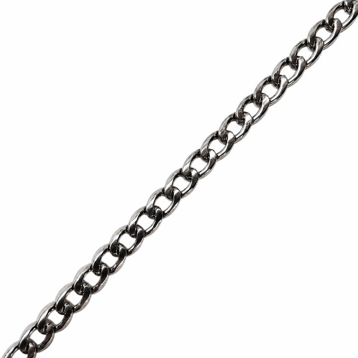Litteä panssariketju teräksinen kaulaketju 6mm 55cm (Teräs 316L)