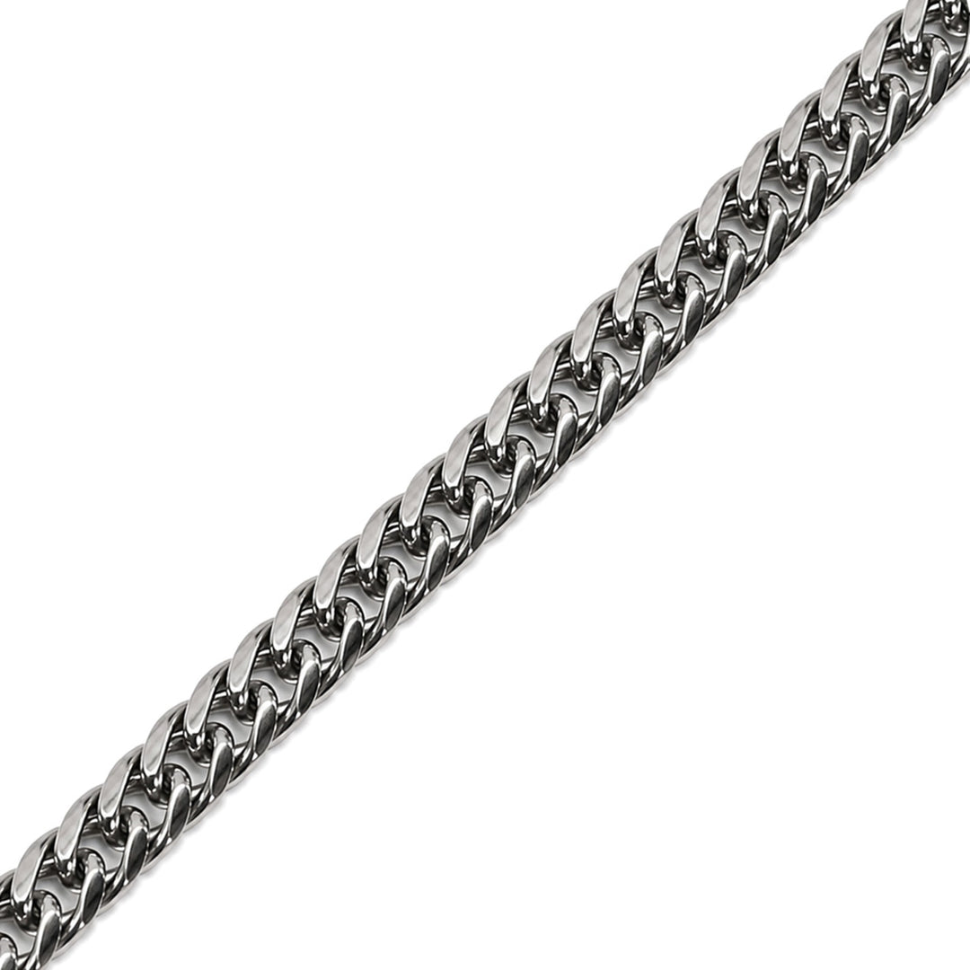Dichte Panzerketten-Halskette aus Stahl mit abgerundeten Kettengliedern, 6 mm, 55 cm (Edelstahl 316L)