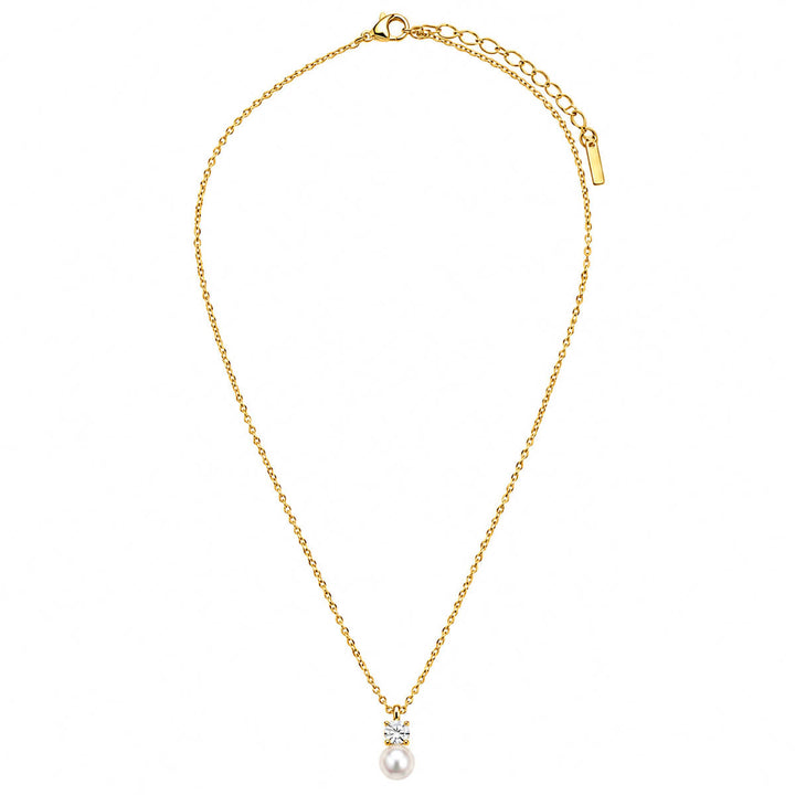 Delicate Pearl Zirconia Pendant Necklace (316L Stainless Steel)