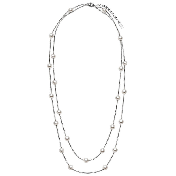 Long pearl necklace, 130 cm (316L stainless steel)