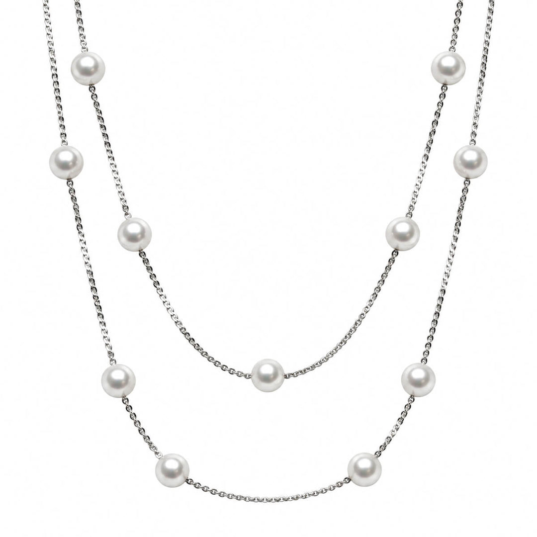 Long pearl necklace, 130 cm (316L stainless steel)