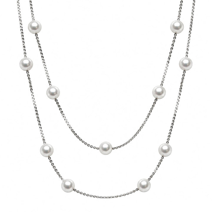Long pearl necklace, 130 cm (316L stainless steel)
