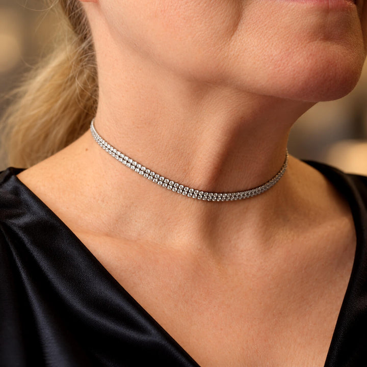 Festive Zirconia Choker Necklace (316L Stainless Steel)