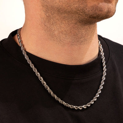 Rope chain steel cordeliaketju necklace 6mm 55cm