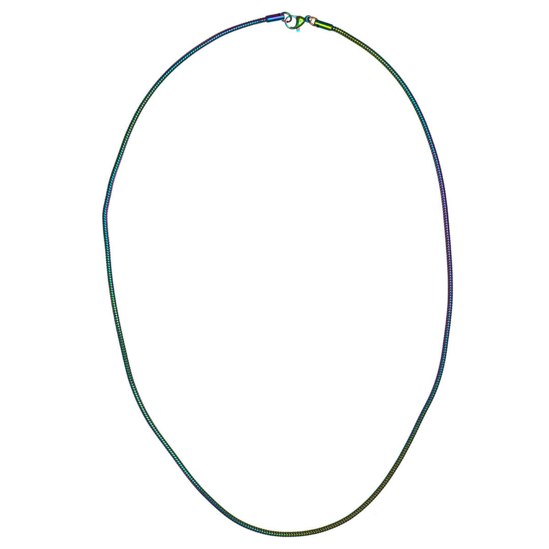 Multicoloured round snake chain necklace 2mm 50cm