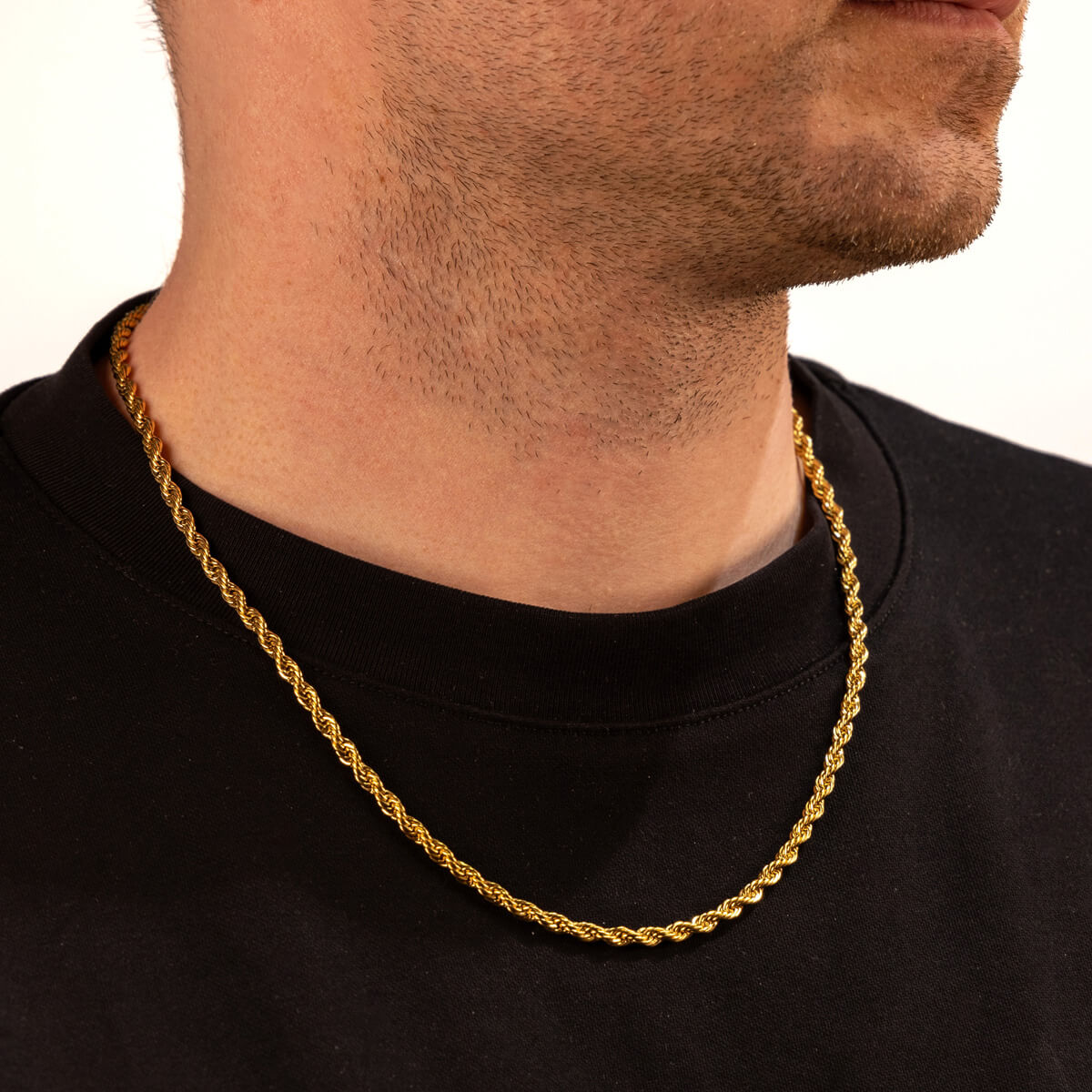 Rope chain steel cordeliaketju necklace 4mm 56cm
