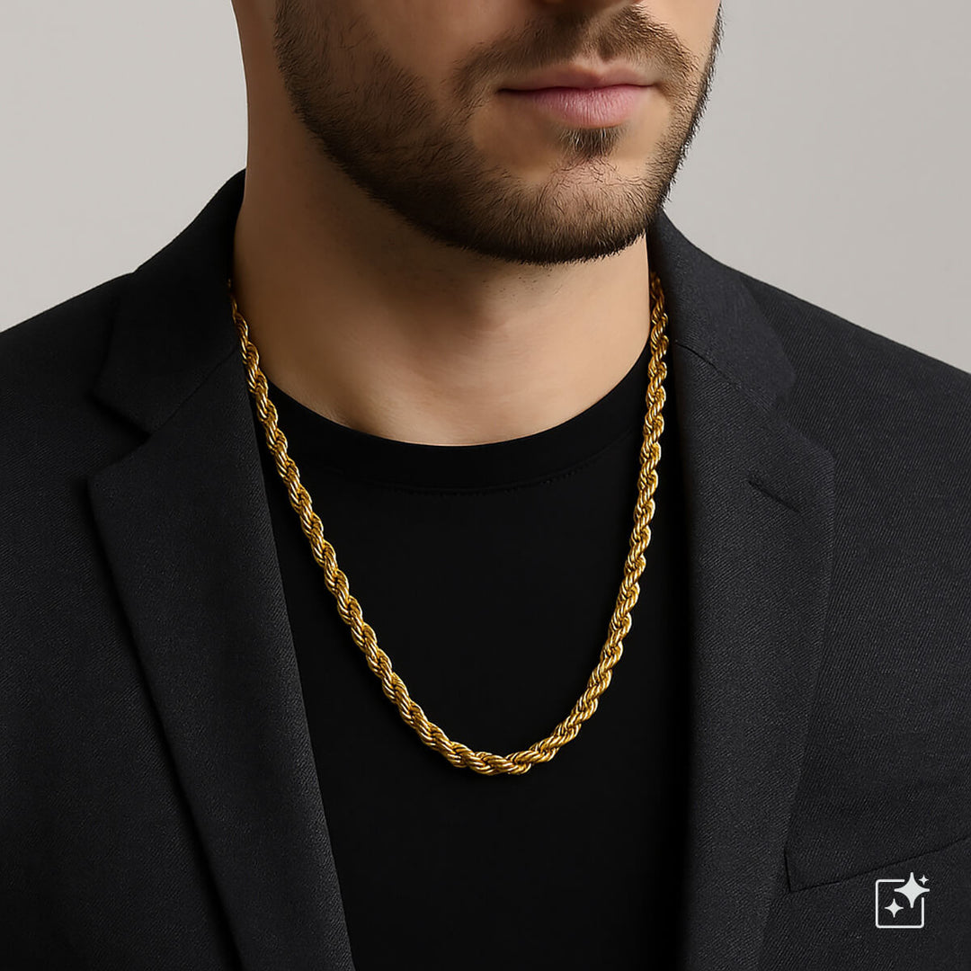 Teräksinen cordelia kaulaketju 10mm 70cm (Teräs 316L)