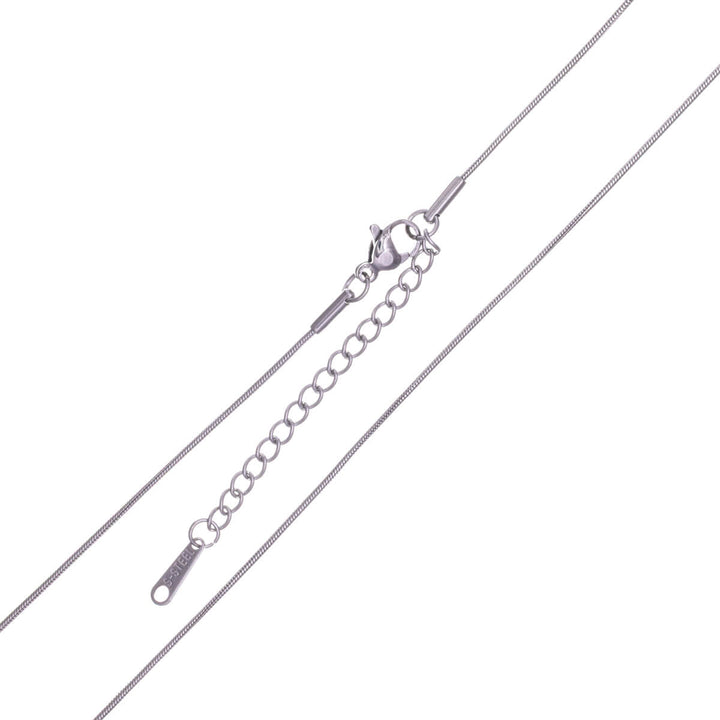 Thin round necklace snake chain 1mm 40+5cm (Steel 316L)