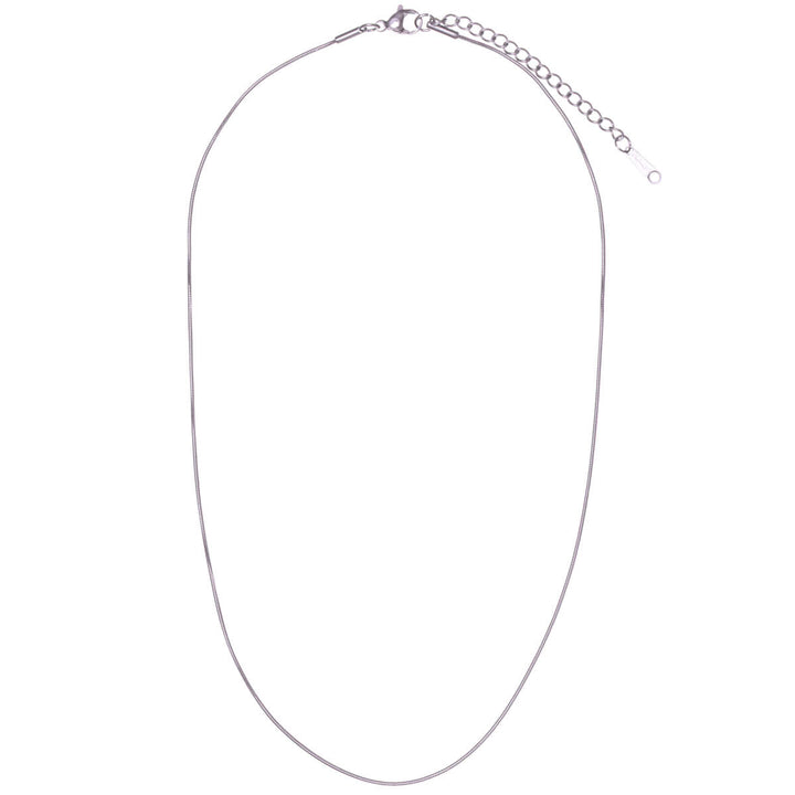 Thin round necklace snake chain 1mm 40+5cm (Steel 316L)