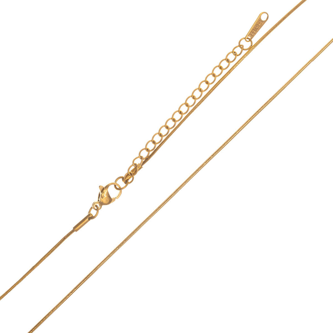 Thin round necklace snake chain 1mm 40+5cm (Steel 316L)