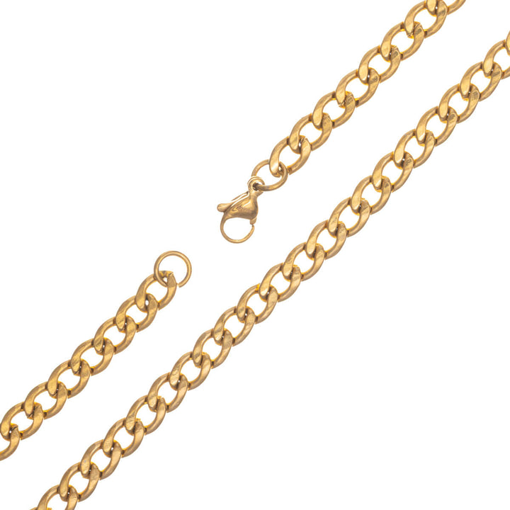 Litteä panssariketju teräksinen kaulakoru 5mm 55cm (Teräs 316L)