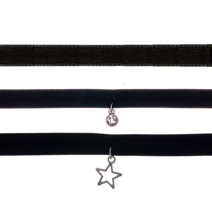 Samt-Choker-Halskette, 3er-Set