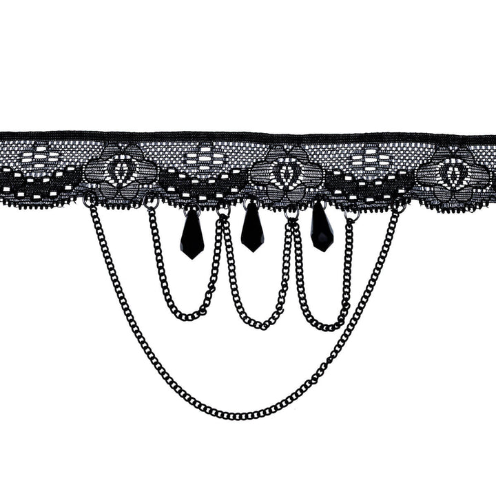 Koristeltu ketjullinen pitsi choker kaulakoru