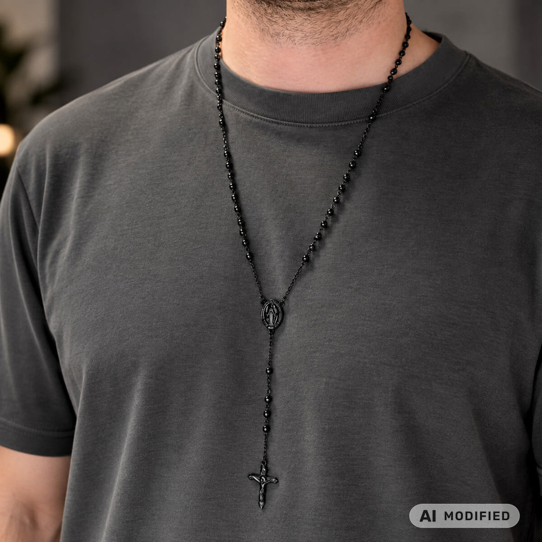 Steel rosary 68cm (Steel 316L)